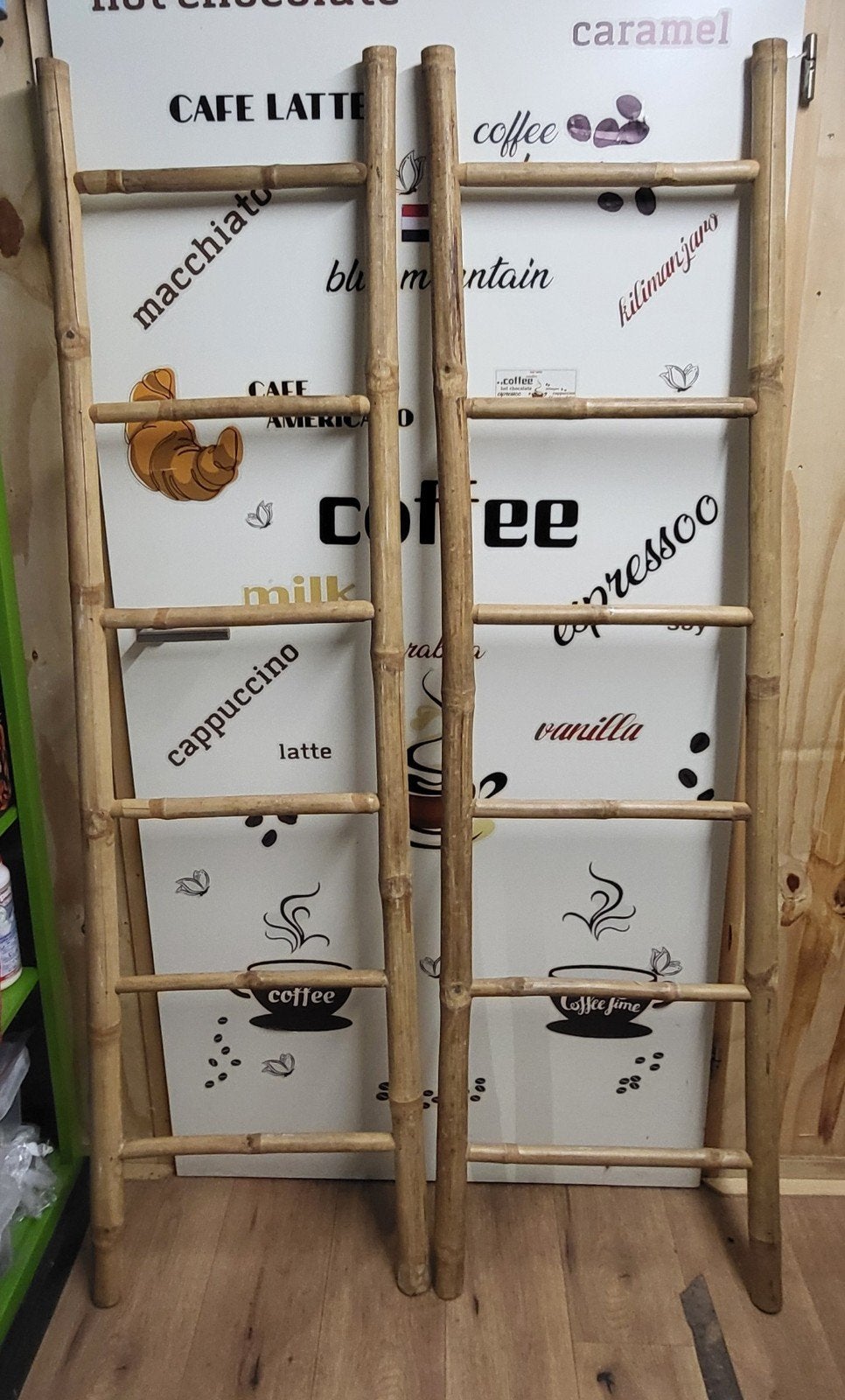 2 bamboe ladders voor deco of presentatie, Huis en Inrichting, Ophalen, Overige materialen, Zo goed als nieuw, Nvt
