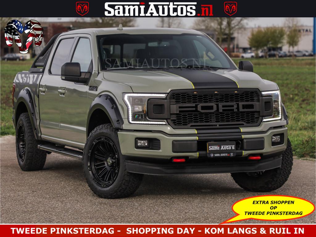 Ford USA F-150 5.0 V8 4X4 | MAT OLIVE GREEN | ZEER DIK | CAM, Auto's, Ford Usa, Automaat, Stoelverwarming, Gebruikt, 5031 cc