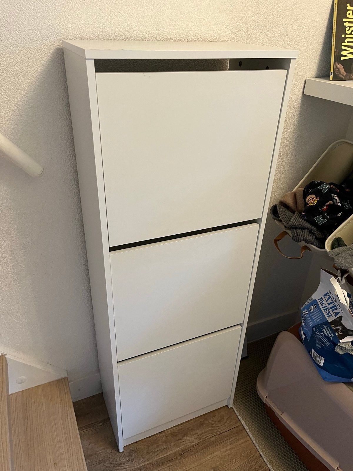 IKEA BISSA Schoenenkast wit 3 vakken, Ophalen, Gebruikt