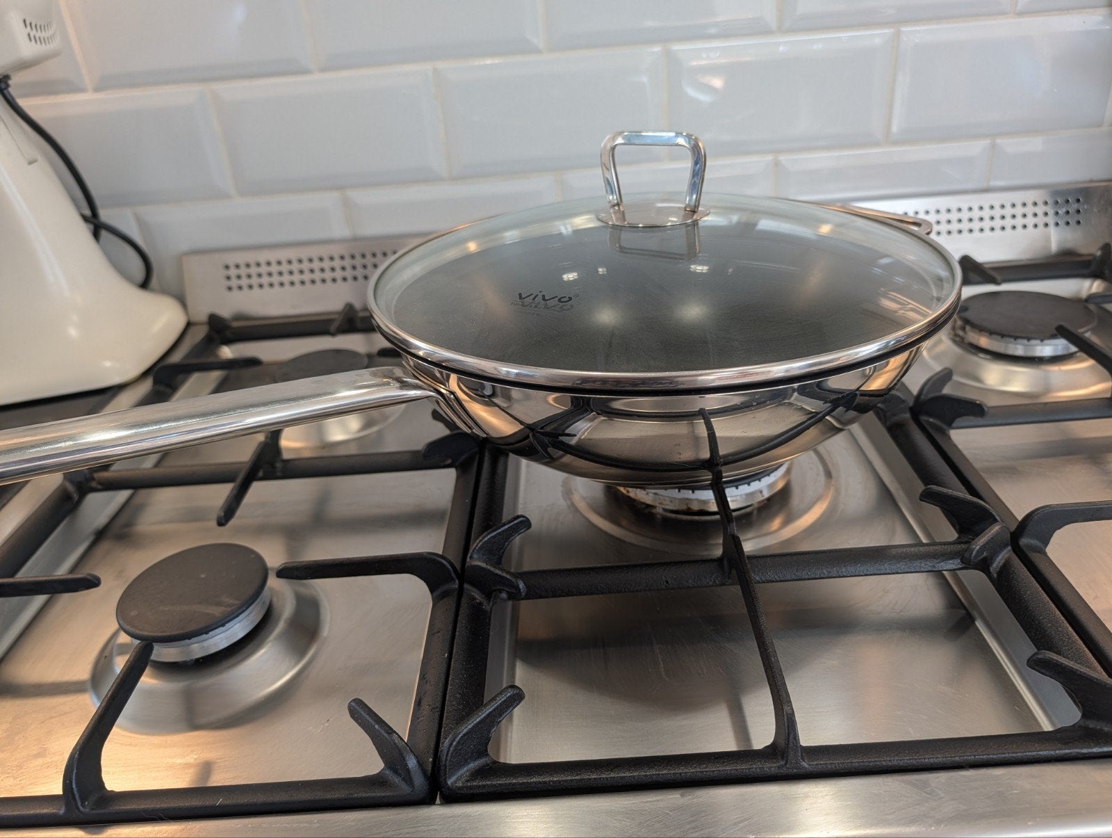 Pannenset: Ikea Pan, Ikea Wok, Vivo Wok met deksels, Huis en Inrichting, Ophalen, Gebruikt, Pannenset, Rvs