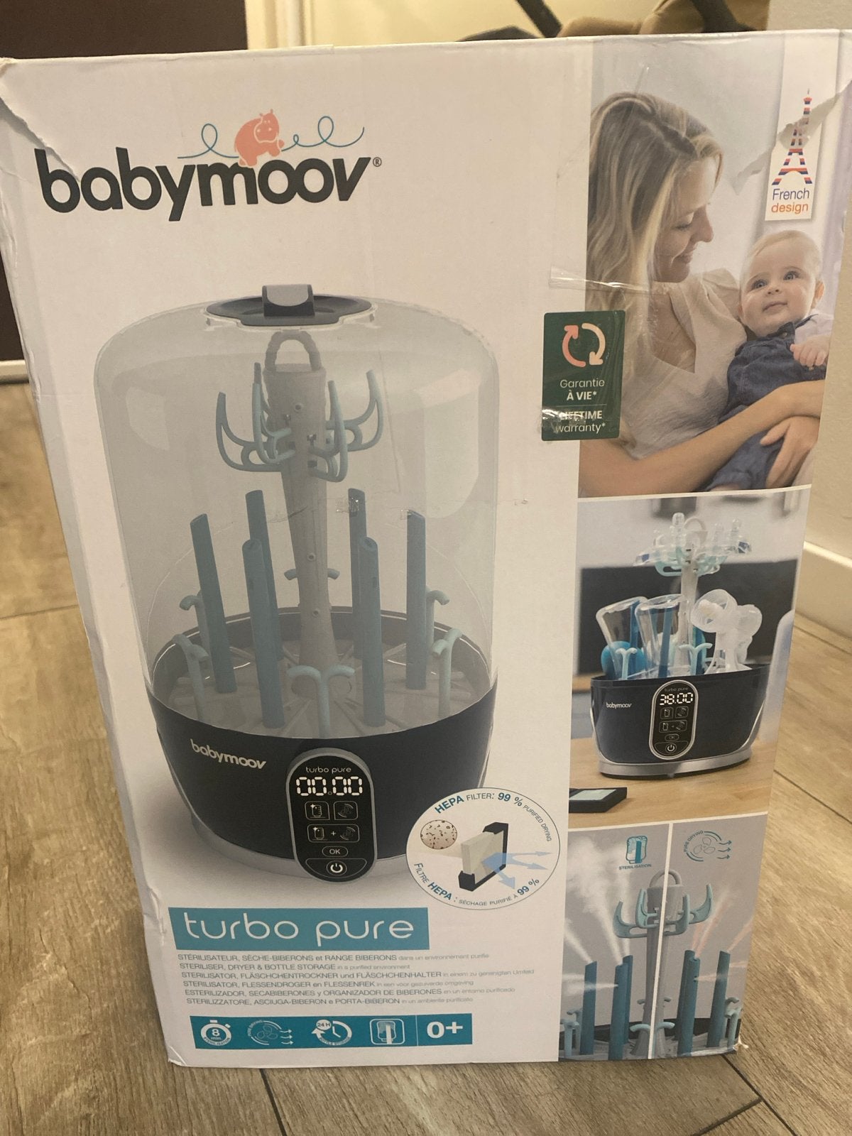 Babymoov Turbo Pure Sterilisator & Flessendroger, Ophalen of Verzenden, Zo goed als nieuw