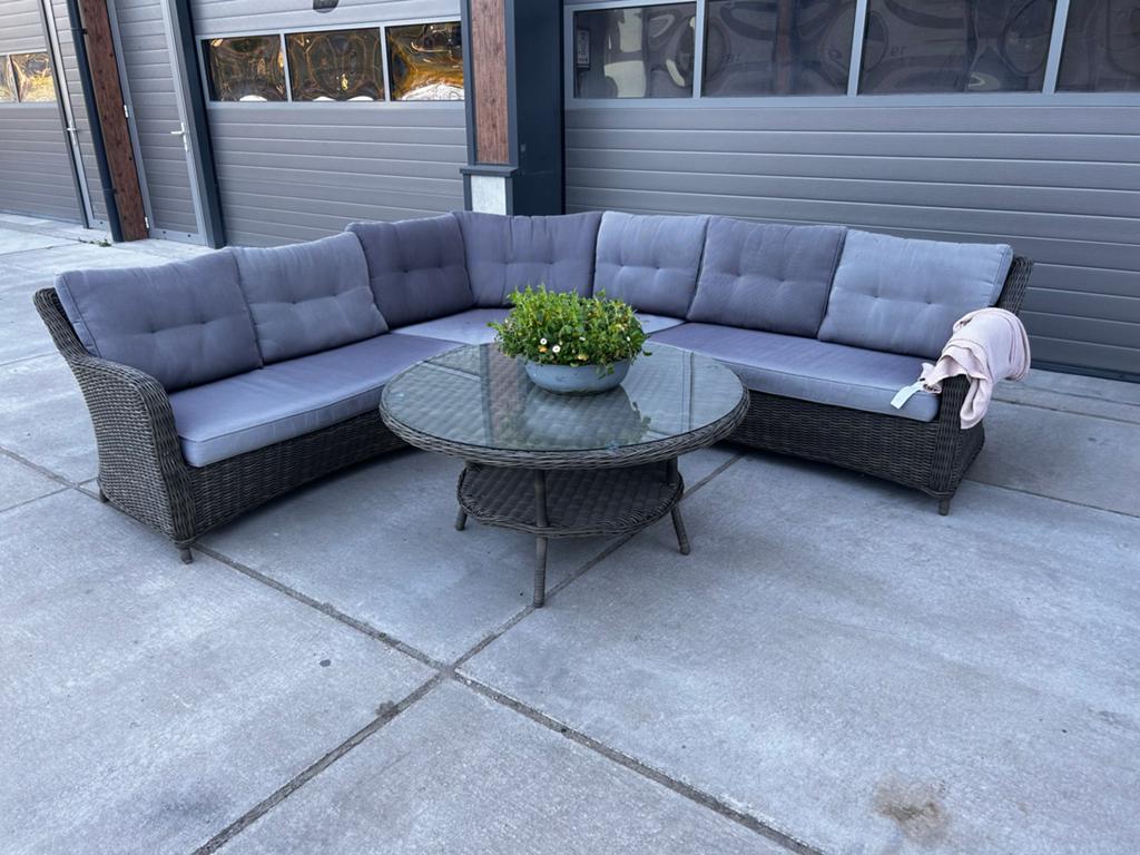 Wicker Loungeset met Hoekbank en Salontafel