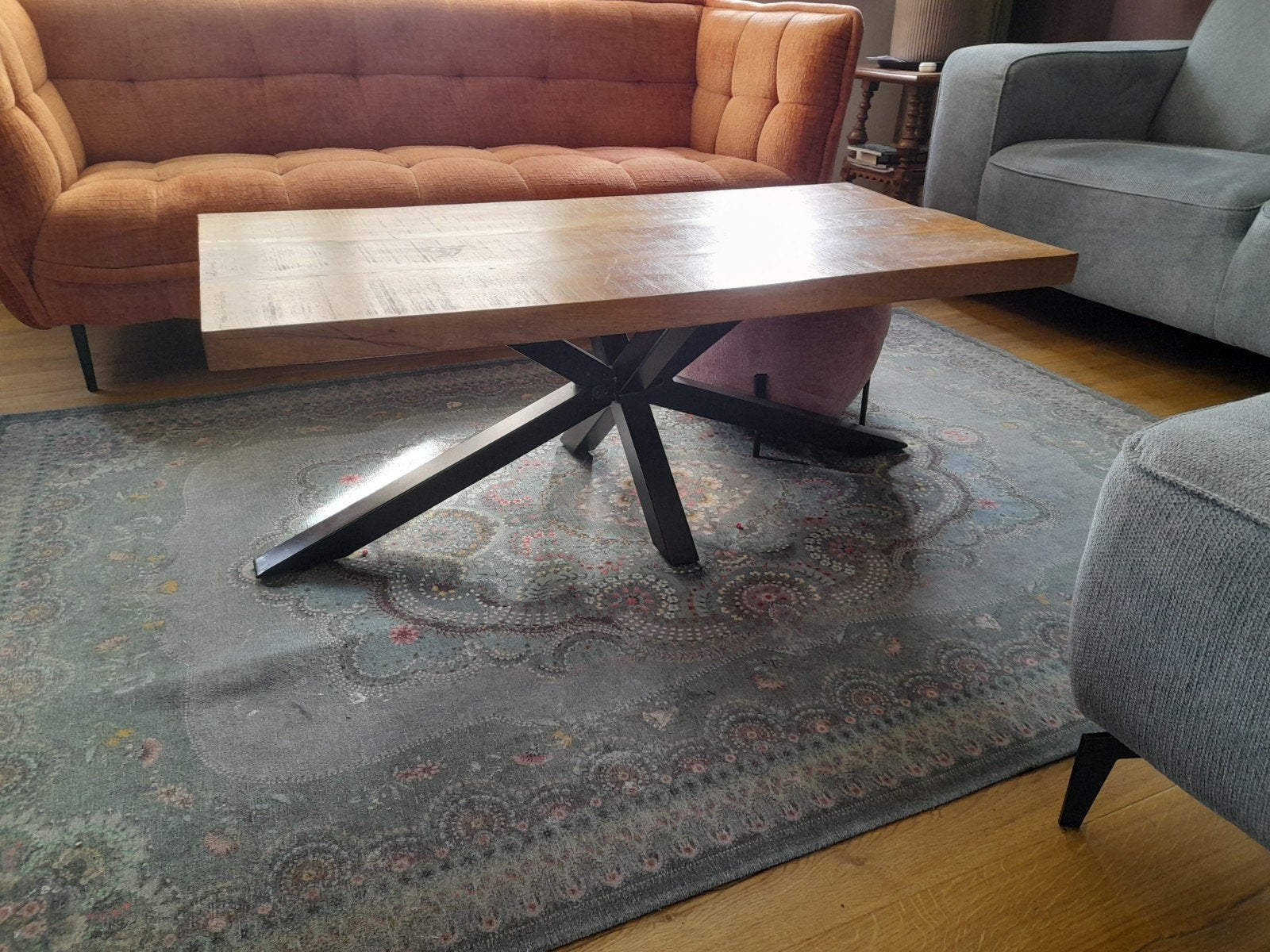 Salontafel mangohout, Huis en Inrichting, Tafels | Salontafels, Ophalen, 50 tot 100 cm, Rond, 50 tot 100 cm