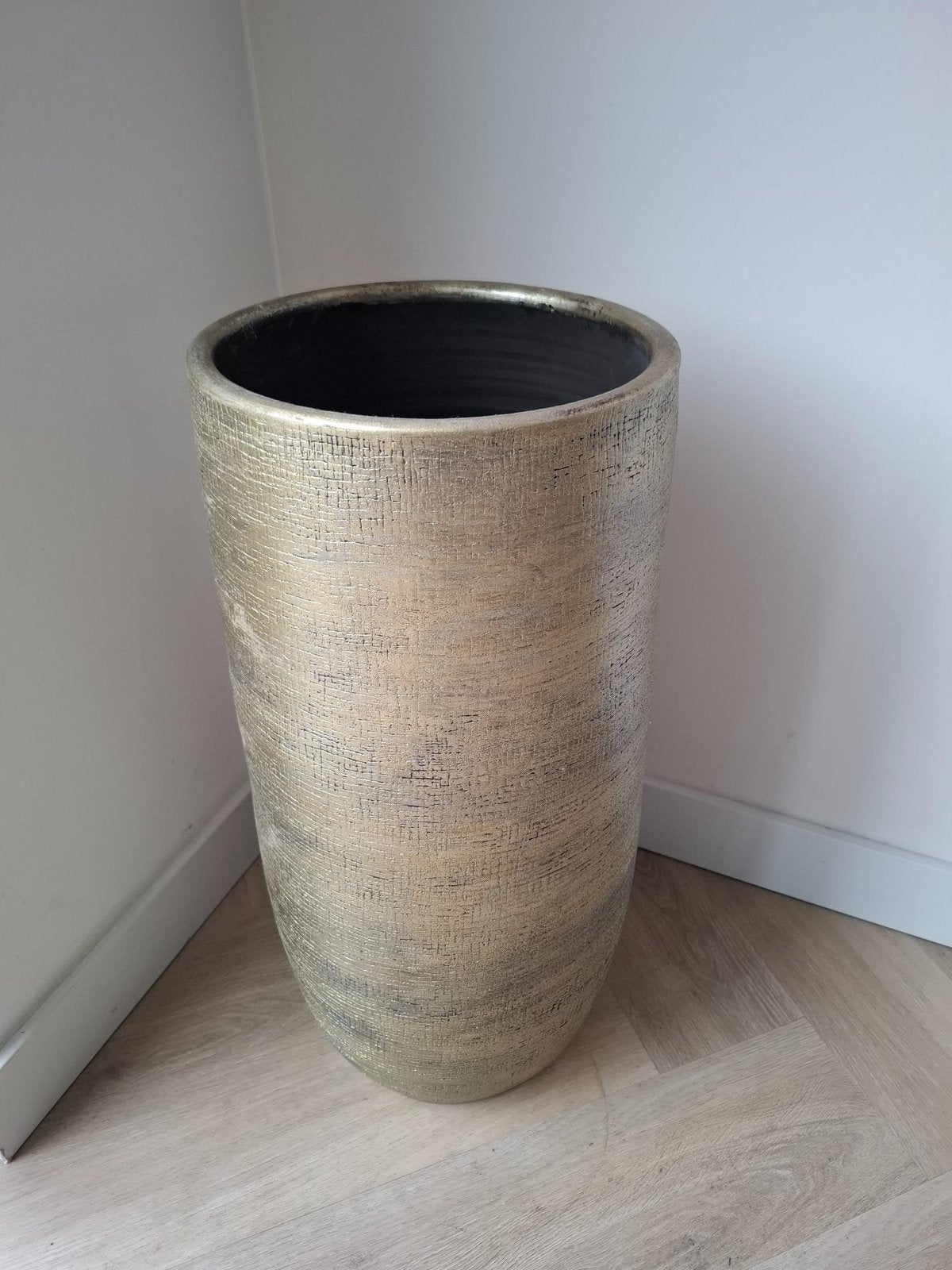 Grote gouden vaas 60cm hoog, Ophalen, Overige materialen, Gebruikt, Met patroon/structuur
