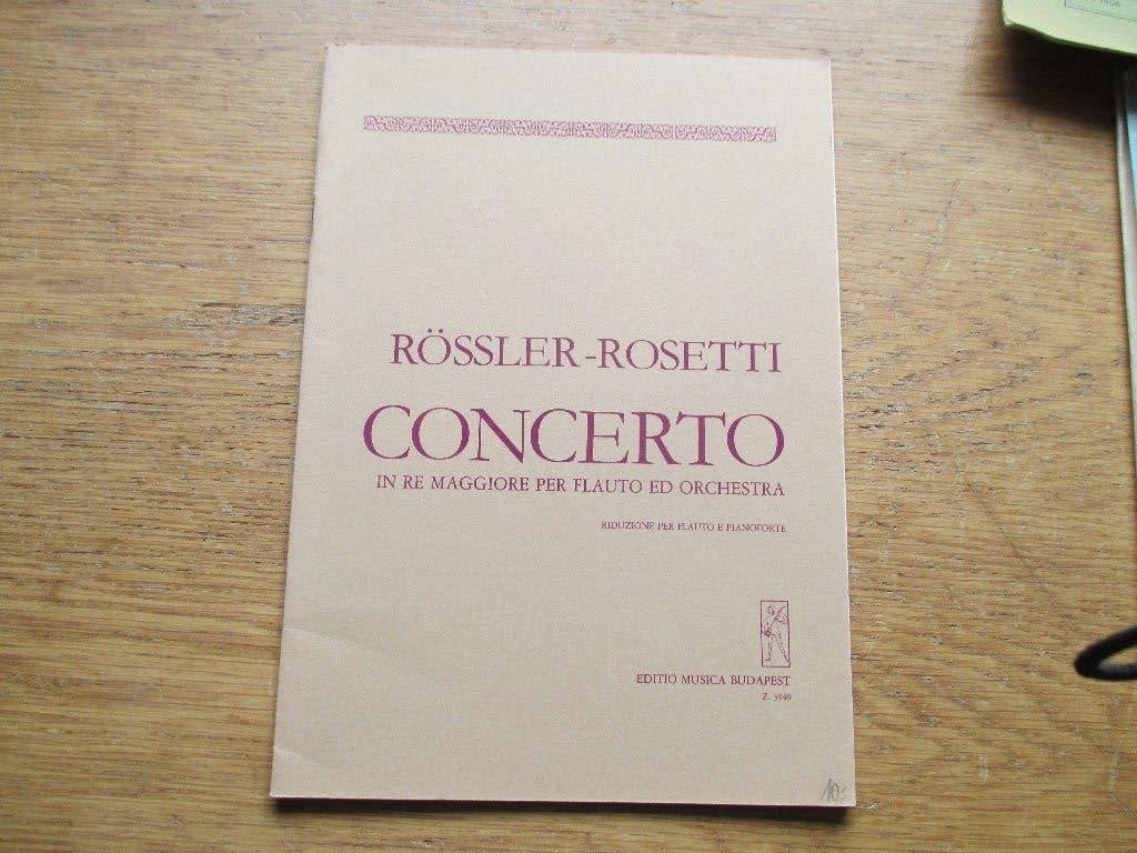 Rössler-Rosetti Concert voor Fluit en Orkest (bladmuziek), Gebruikt, Klassiek, Piano, Ophalen of Verzenden