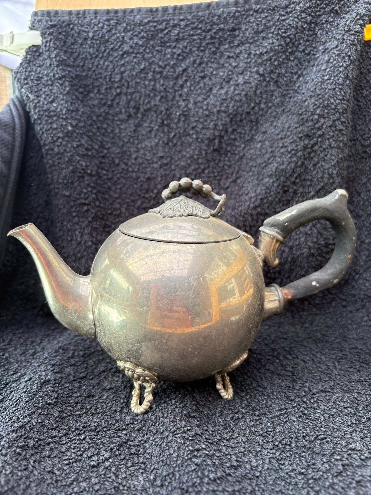 Antieke verzilverde theepot van Eduard Hueck, Antiek en Kunst, Ophalen of Verzenden
