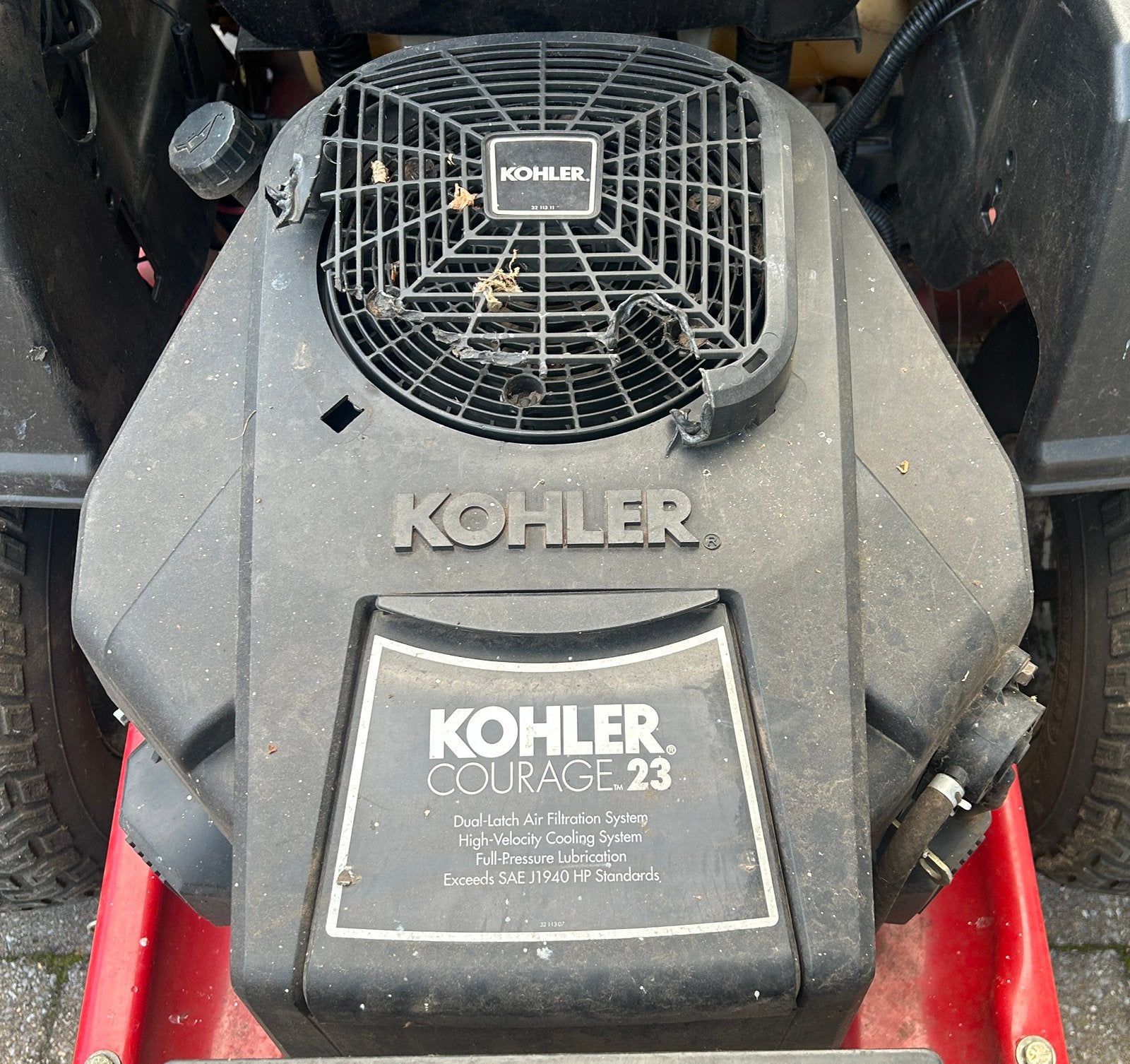 Gezocht: Beschermrooster vliegwiel Kohler courage 23 (Toro), Ophalen of Verzenden, Zo goed als nieuw, 50 cm of meer