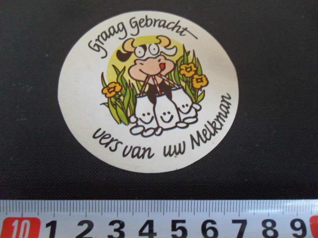 sticker Graag gebracht vers van uw melkman, Ophalen of Verzenden, Zo goed als nieuw
