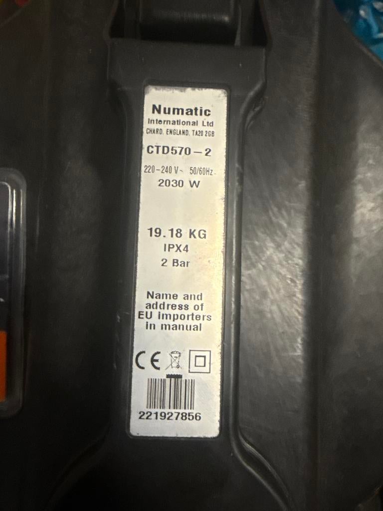 Numatic CTD570-2 Waterstofzuiger - Professionele Reiniging, Witgoed en Apparatuur, Stofzuigers, Gebruikt, Waterstofzuiger, 2000 watt of meer