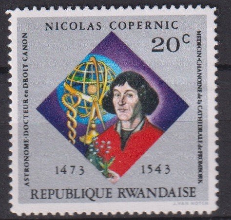 Rwanda 1973 Copernicus, Postzegels en Munten, Postzegels | Thematische zegels, Postfris, Overige thema's, Verzenden