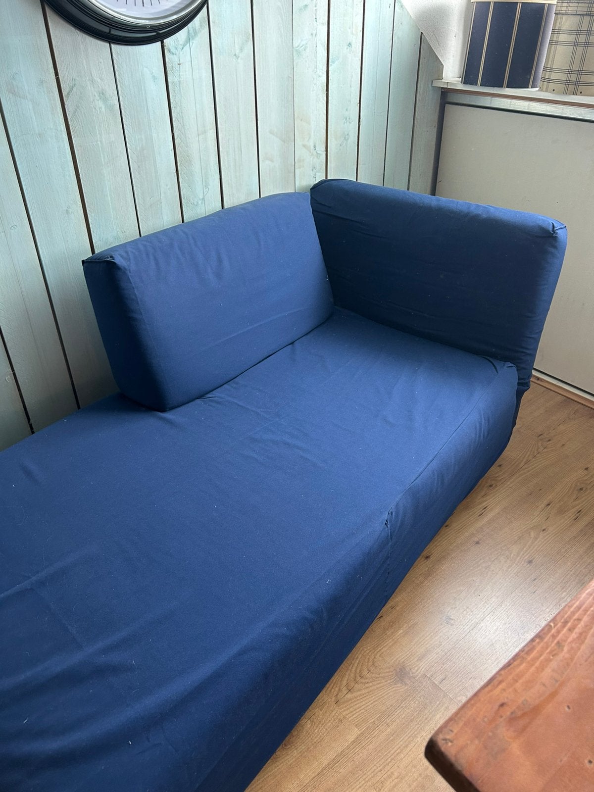 Studenten Bank als bed te gebruiken,donker blauw, Ophalen, Zo goed als nieuw, Tweepersoons, Blauw
