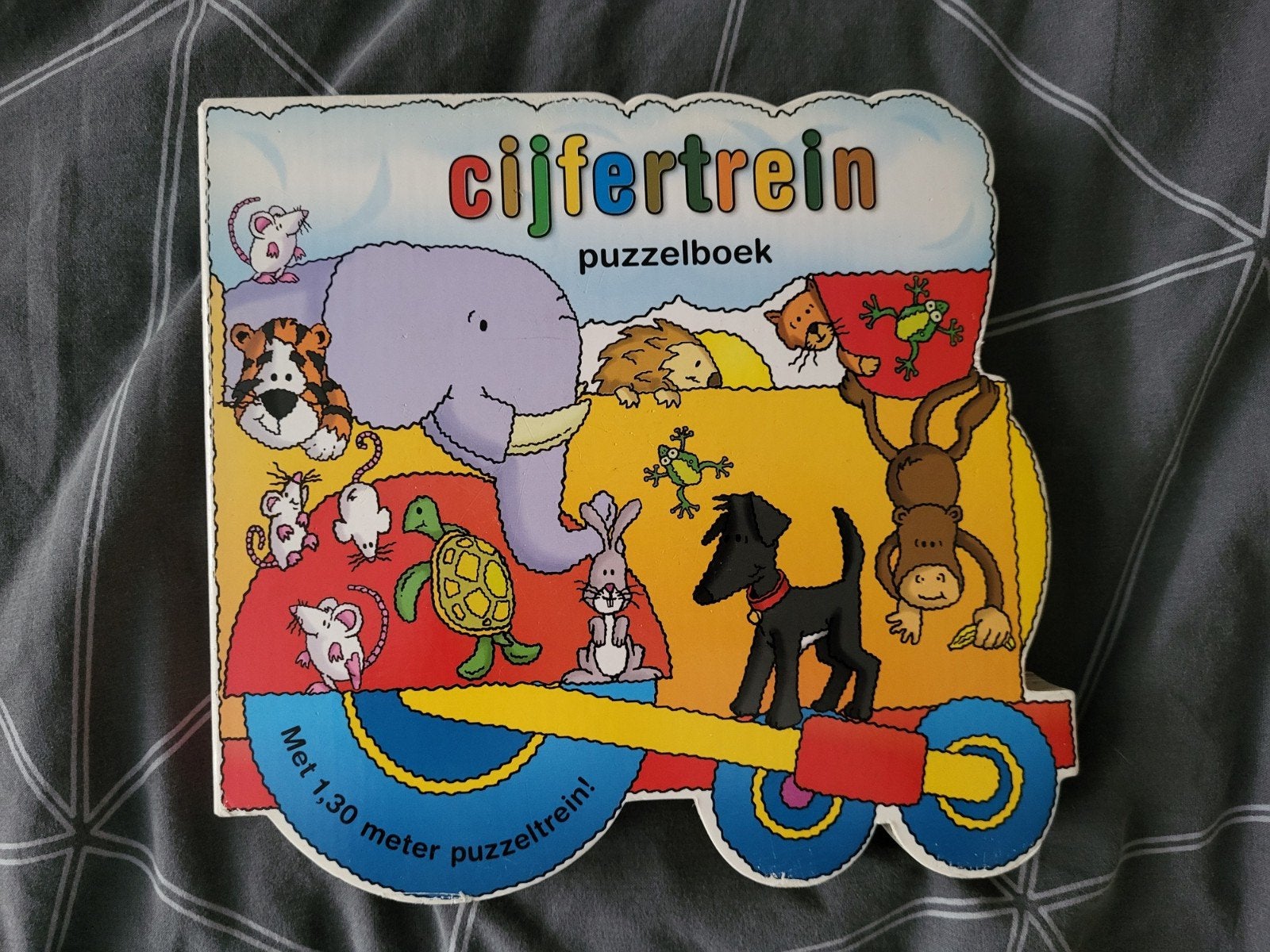 Cijfertrein puzzelboek, Ophalen of Verzenden, Zo goed als nieuw, 2 tot 3 jaar, Uitklap-, Voel- of Ontdekboek