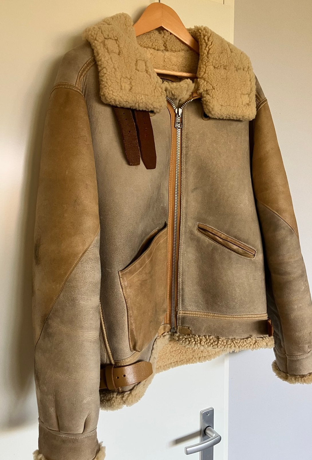 Vintage 80’s Avirex Artic B-3 USAAF sheepskin pilotenjas L, Ophalen of Verzenden, Gedragen, Maat 52/54 (L), Meerkleurig