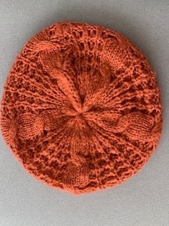 Winterhoed wollen baret hand gebreide muts roestbruin, Ophalen of Verzenden, Nieuw, Maat 38/40 (M), Muts