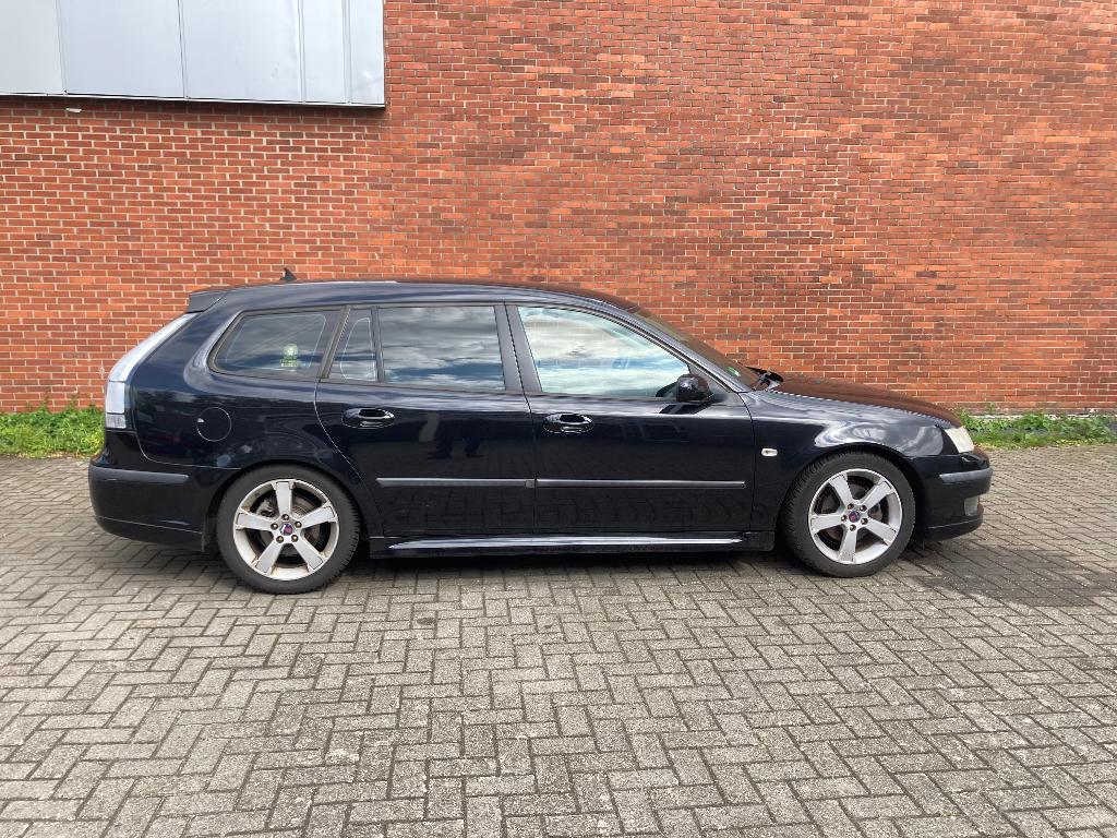 Saab 9-3 1.8 T Sport Estate 2008 Zwart, Auto's, Saab, 1998 cc, Stof, Beige, 4 cilinders