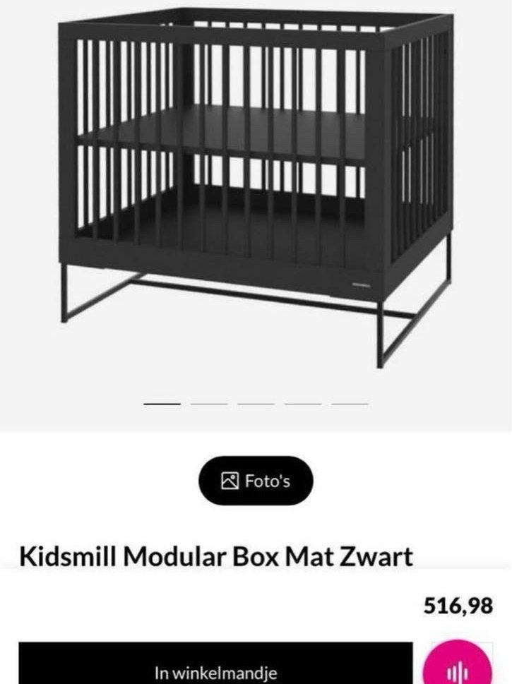 Kidsmill Modular babyBox Mat Zwart met extra zijkant, Ophalen, Gebruikt, Overige typen