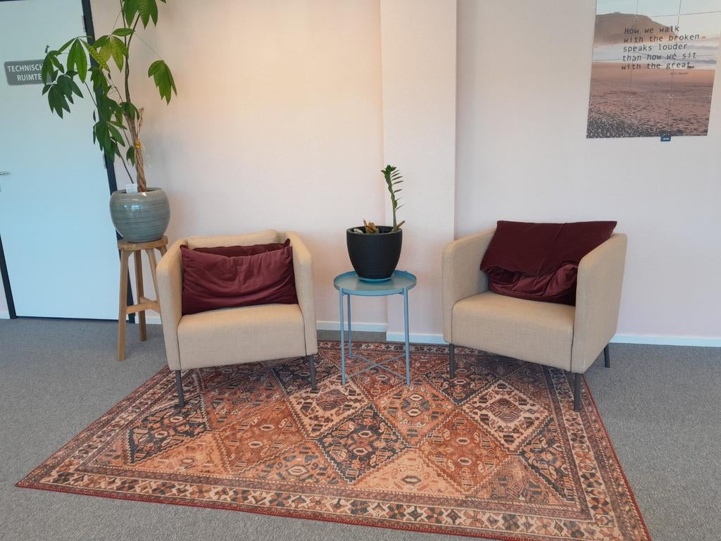 Twee leuke beige fauteuils, Ophalen, Zo goed als nieuw, Beige, Vierkant