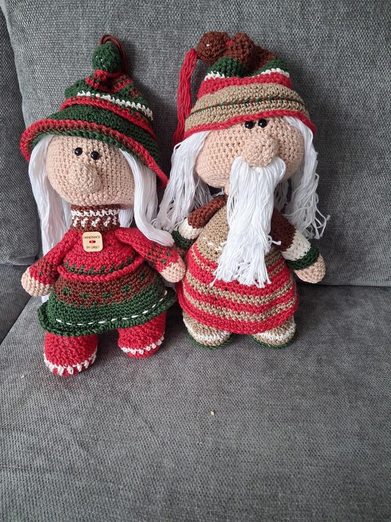 Handgemaakte gehaakte kerstknuffels / kerstpoppen, Ophalen of Verzenden, Nieuw, Haken, Overige typen