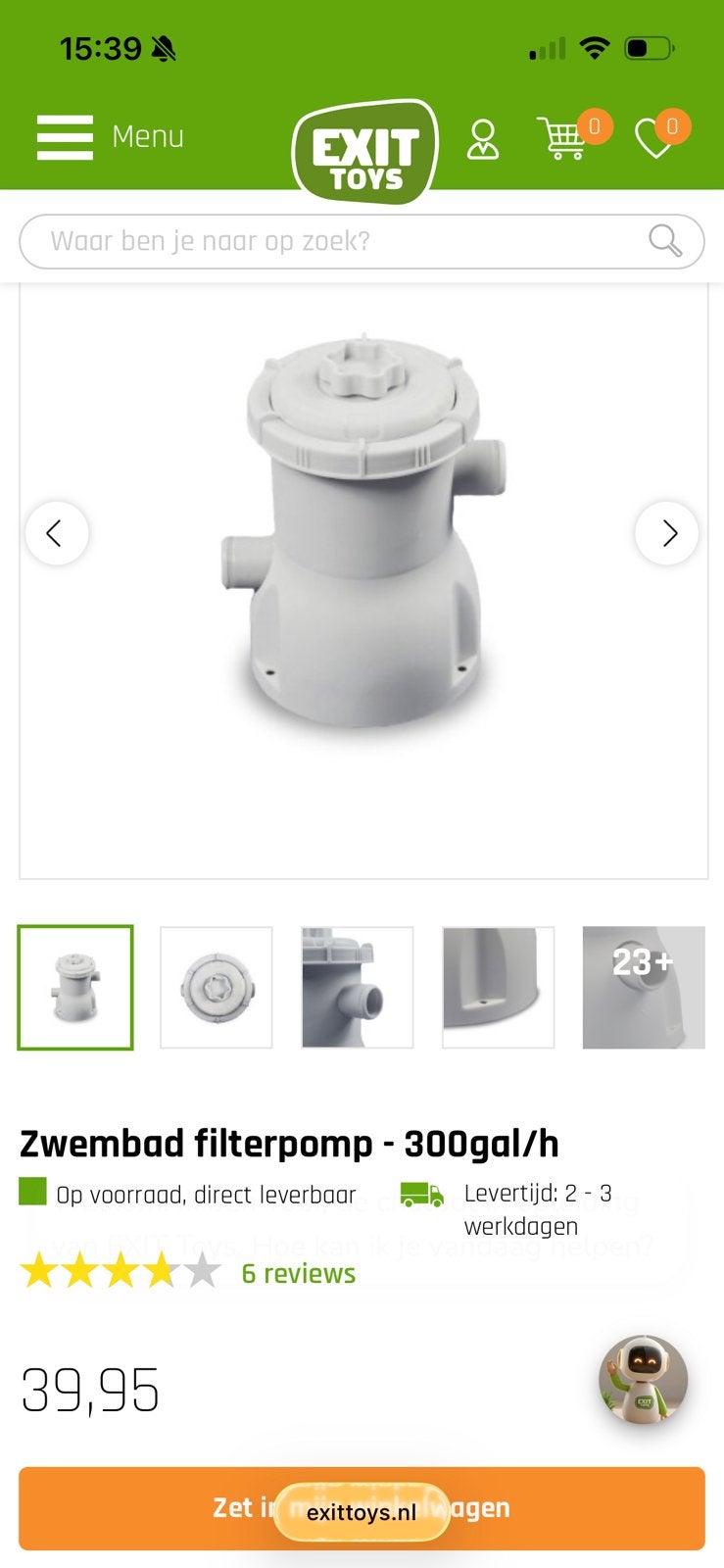 Filterpomp zwembad exit toys 300 gal NIEUW, Ophalen of Verzenden, Nieuw, Filter