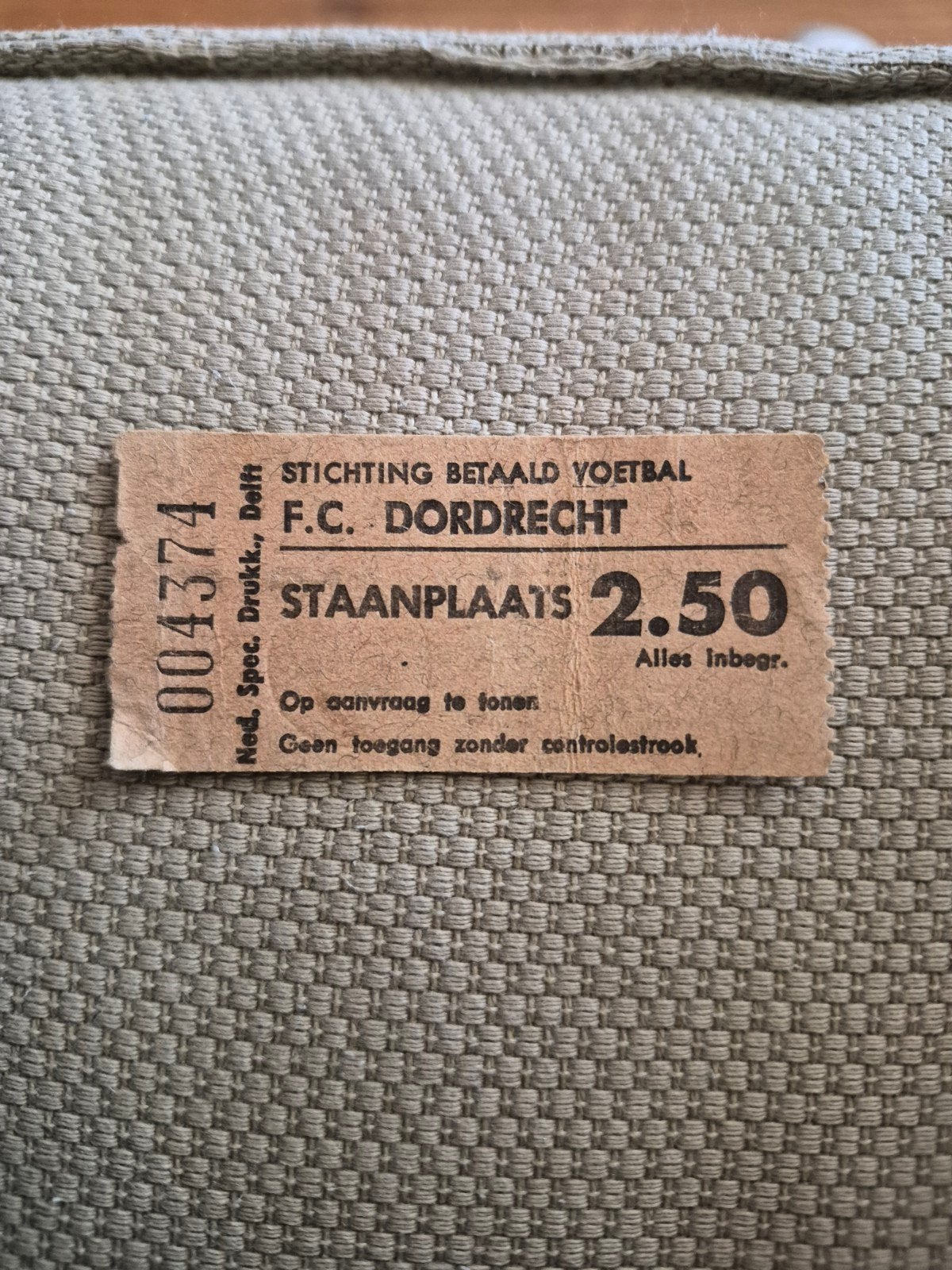 Ticket FC Dordrecht, Ophalen of Verzenden, Gebruikt, Overige typen
