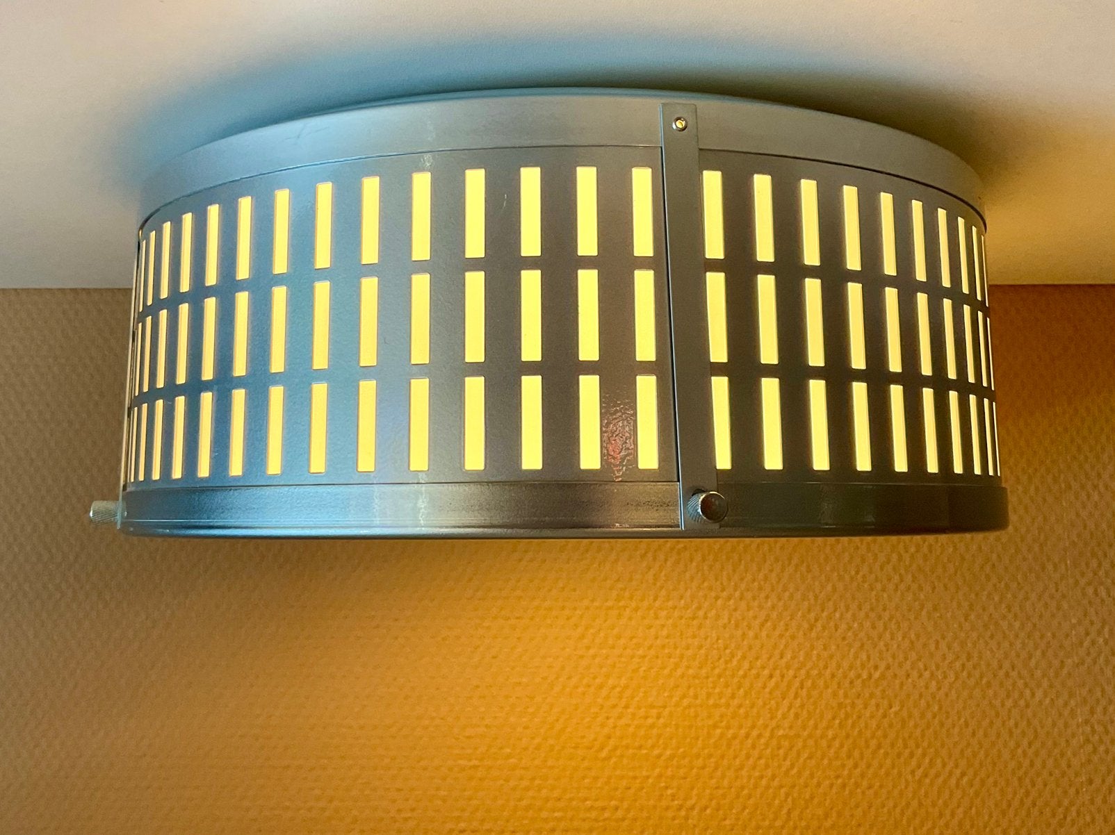 Ikea Utäng plafondlamp industrieel doorsnee 31,5 cm, Huis en Inrichting, Zilver, Gebruikt, LED, Plafondlamp