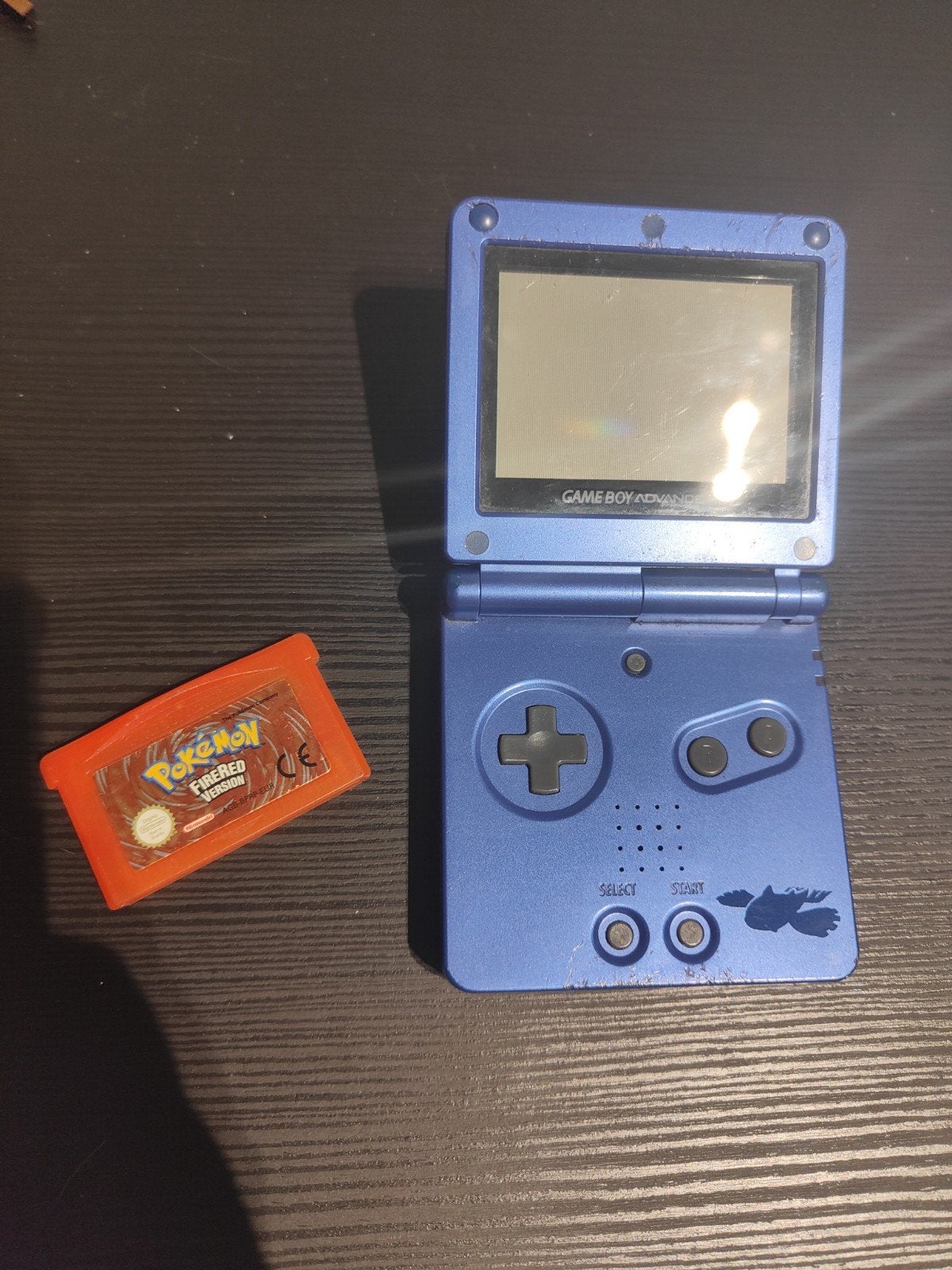 Game Boy Advance SP kyogre editie! met Pokémon FireRed, Ophalen of Verzenden, Gebruikt, Game Boy Advance SP, Met games