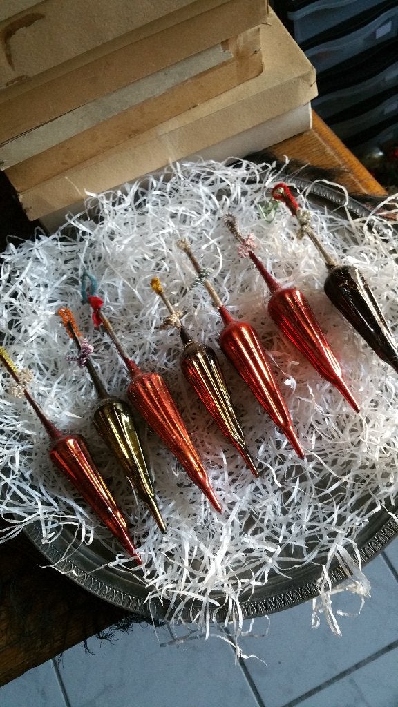 antieke kerstbal nr 361 model grote paraplu met draad, Ophalen of Verzenden, Gebruikt
