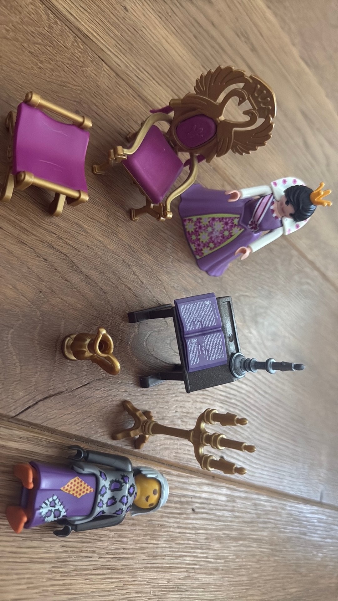 Playmobil set met figuur, troon en accessoires, Ophalen of Verzenden, Gebruikt, Jongen of Meisje