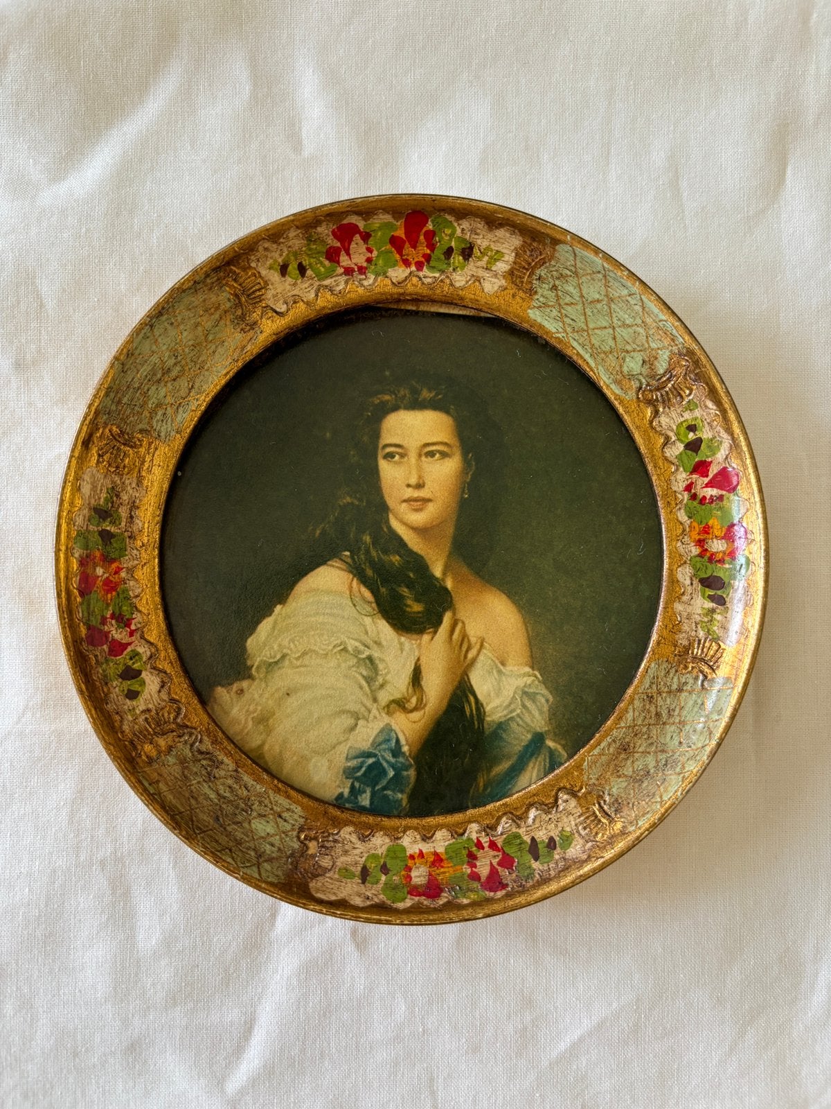 Vintage Florentijns Schilderijtje – Madame Rimsky-Korsakov, Antiek en Kunst, Kunst | Schilderijen | Klassiek, Ophalen, Paneel