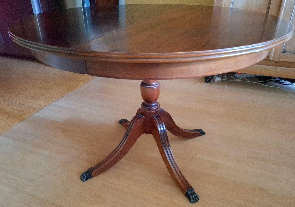 Ronde uitschuiftafel, Huis en Inrichting, Tafels | Eettafels, Ophalen, Gebruikt, 100 tot 150 cm, Franse campagnestijl van rond 1900.