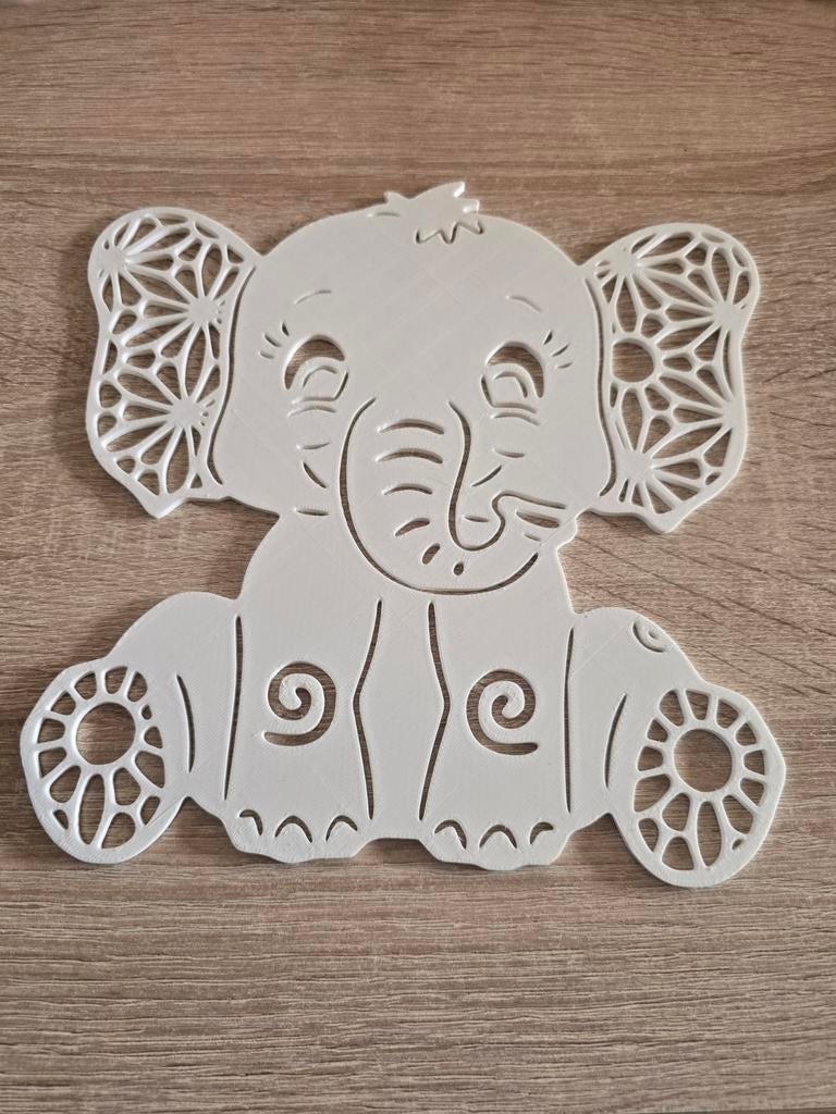 Decoratieve Olifant Knutselwerk - Wit, Ophalen of Verzenden