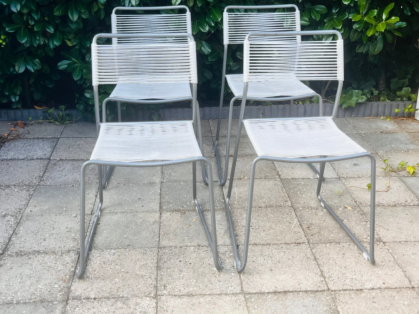 vintage IKEA "Melker" spaghetti stoelen, door Lisa Norinder, Ophalen of Verzenden, Zo goed als nieuw, Wit, Kunststof