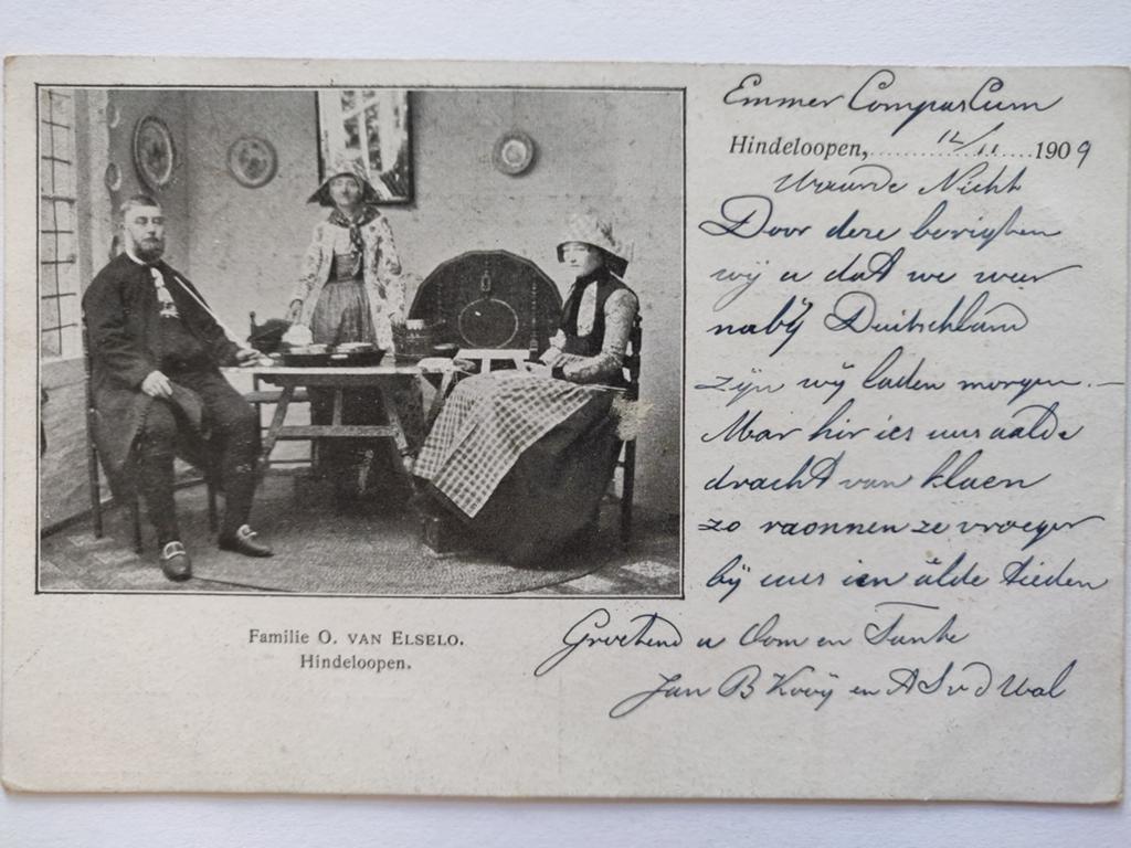 X1936 Hindeloopen 1909 naar Sondel, Verzamelen, Ophalen of Verzenden, Voor 1920, Noord-Holland