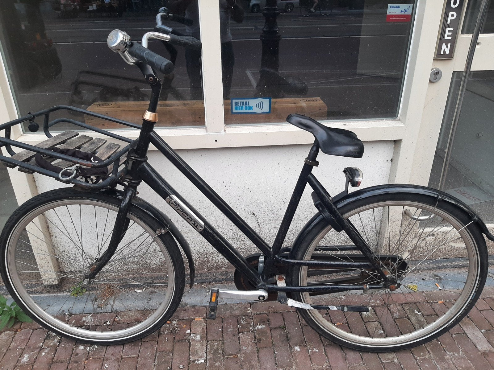 Popal damesfiets met stalen voordrager, Ophalen, Gebruikt