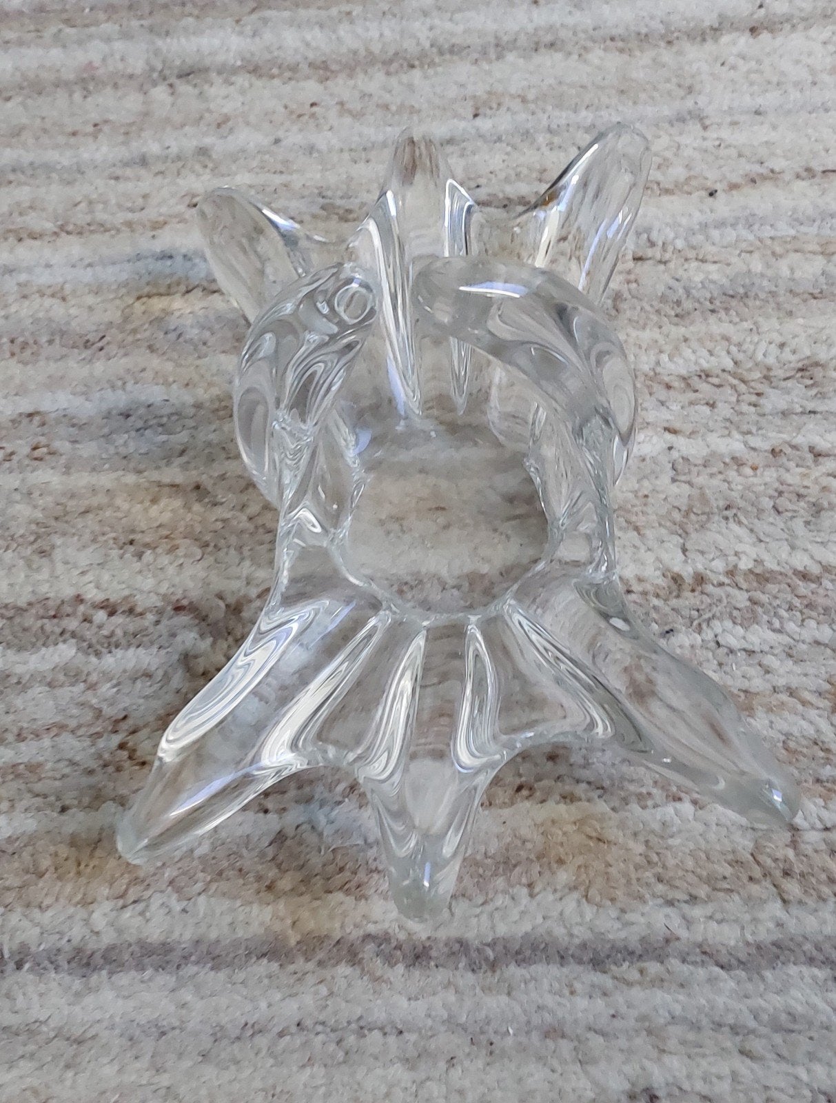 Zware glazen schaal/vaas, abstract design, Antiek en Kunst, Ophalen of Verzenden