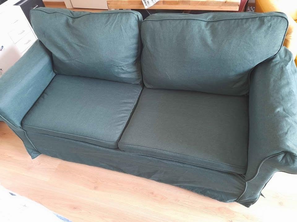Bank donkergroen, Ophalen, Nieuw, 75 tot 100 cm, Tweepersoons