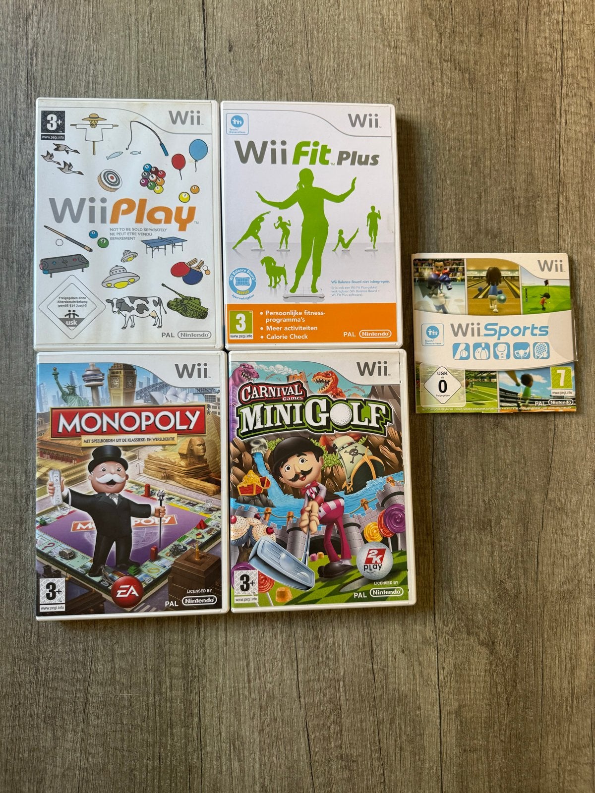 Wii Games Bundel: Wii Play, Wii Fit Plus, Monopoly, Carnival, Spelcomputers en Games, Games | Nintendo Wii, Avontuur en Actie
