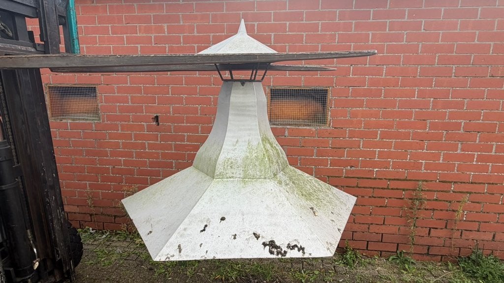 Grote metalen schoorsteenkap 150 cm, Huis en Inrichting, Ophalen, Gebruikt, Hout, Houtkachel