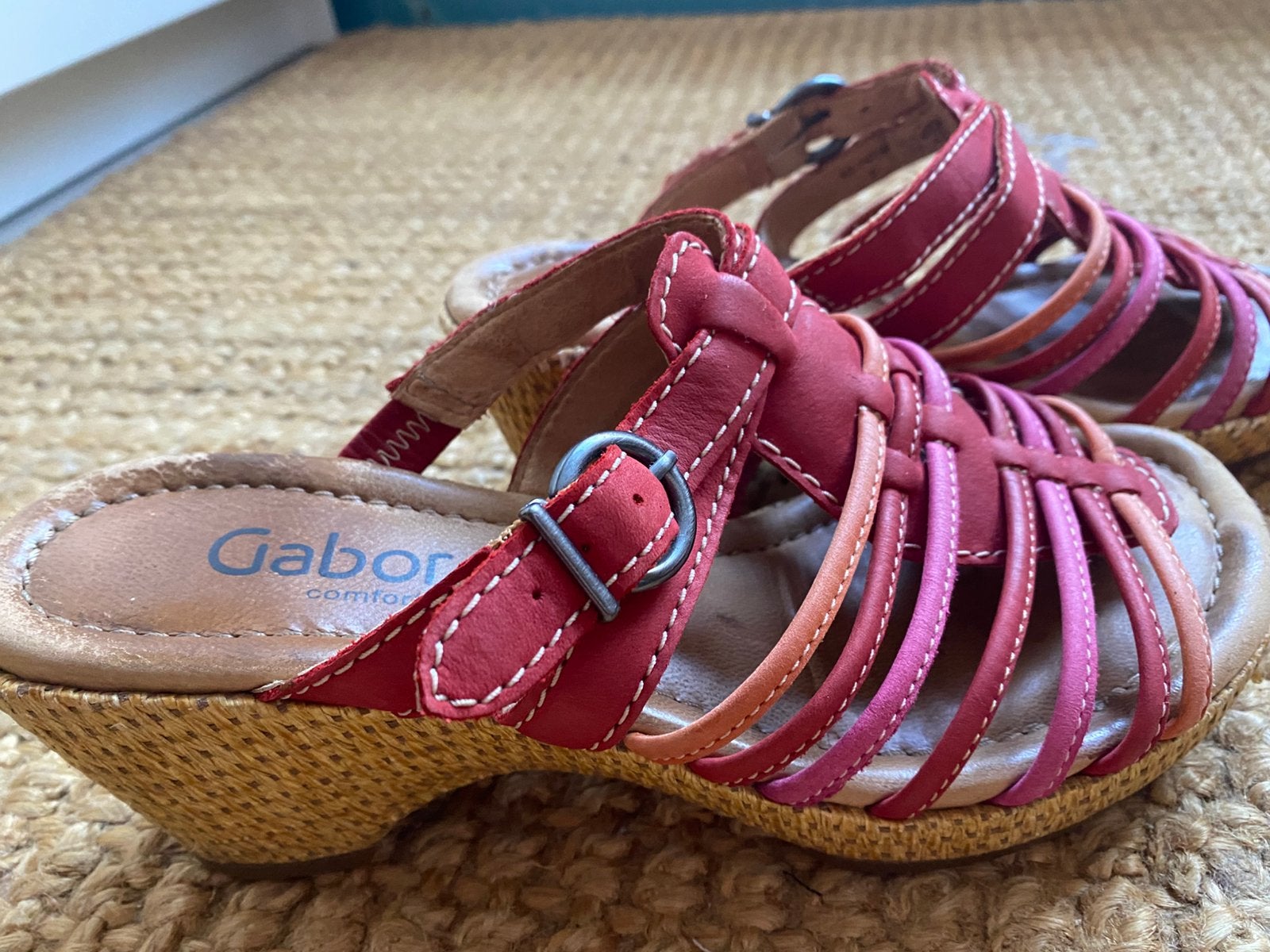 Muiltje GABOR mt 5 / 38, Verzenden, Sandalen of Muiltjes, Gedragen, Rood