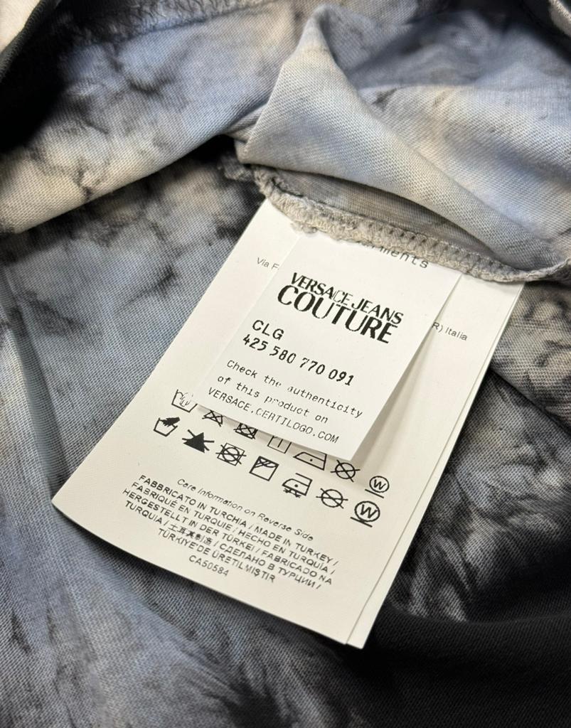 Versace Jeans Couture Tie-Dye Crewneck T-Shirt NIEUW 300$, VERSACE, Zwart, Nieuw, Ophalen of Verzenden