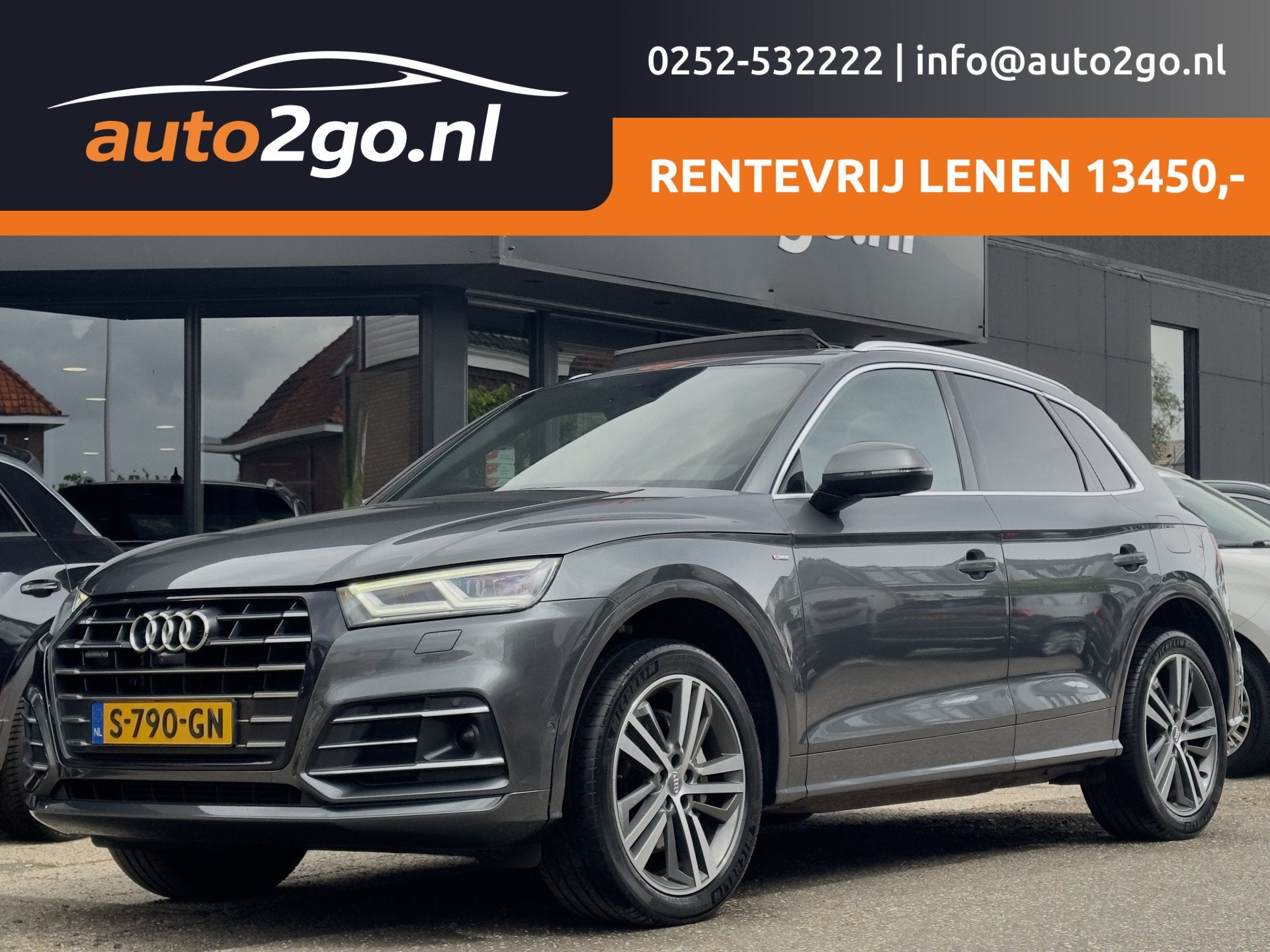 Audi Q5 55 TFSI QUATTRO COMPETITION AUT7 PANODAK DESIGNO-LED, Automaat, 2005 kg, Hybride Elektrisch/Benzine, 129 €/maand