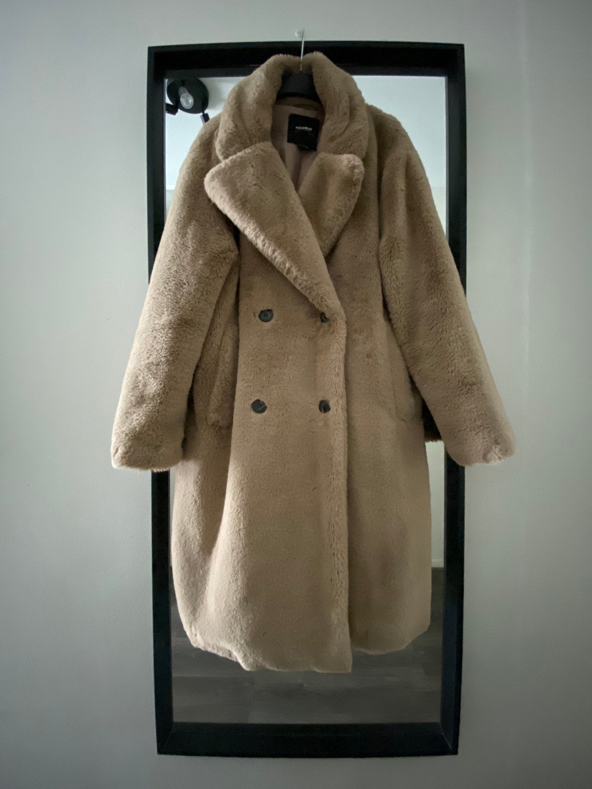Lange faux fur jas, Ophalen, Zo goed als nieuw, Beige