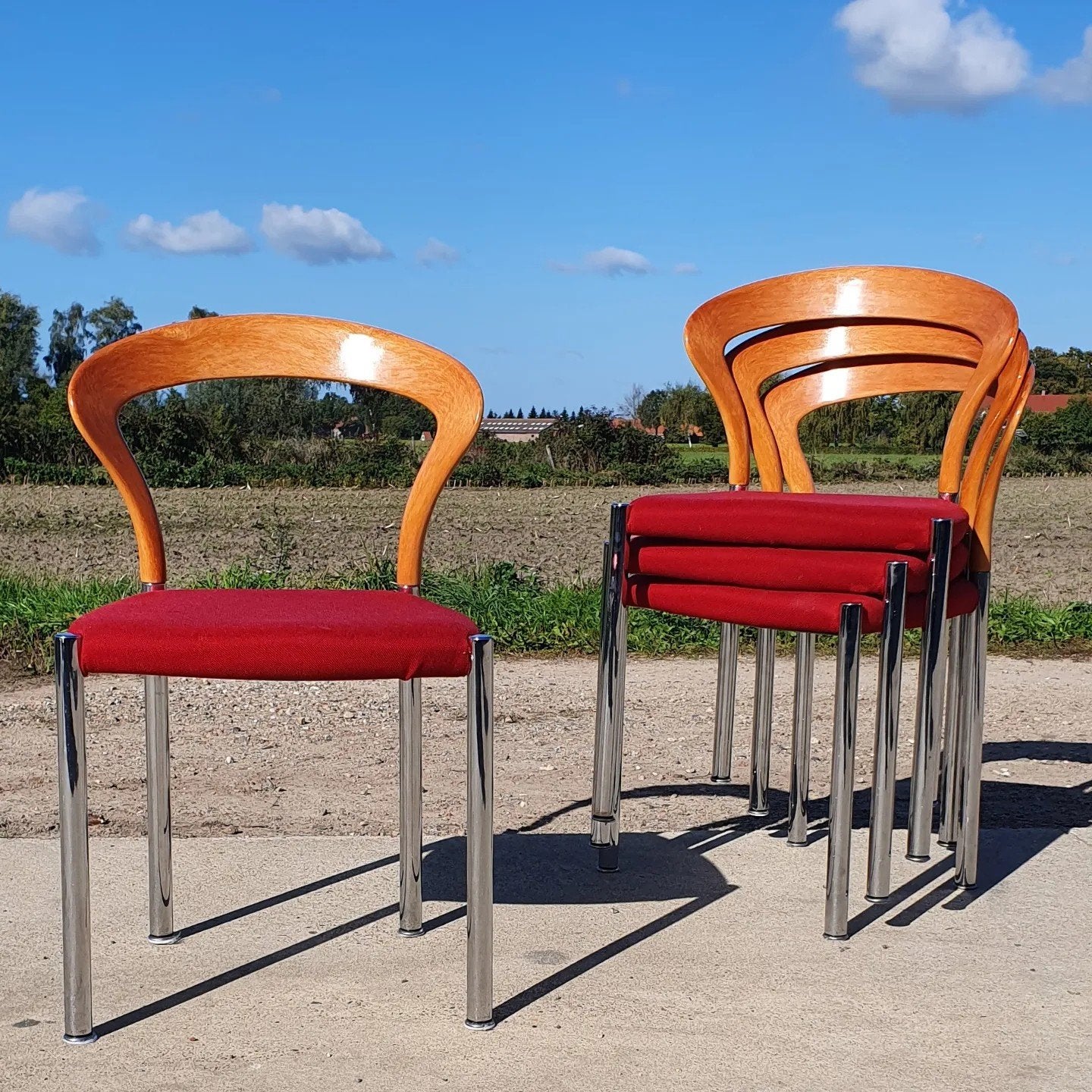 set 4 lotus stoelen, Ophalen, Gebruikt, Vier
