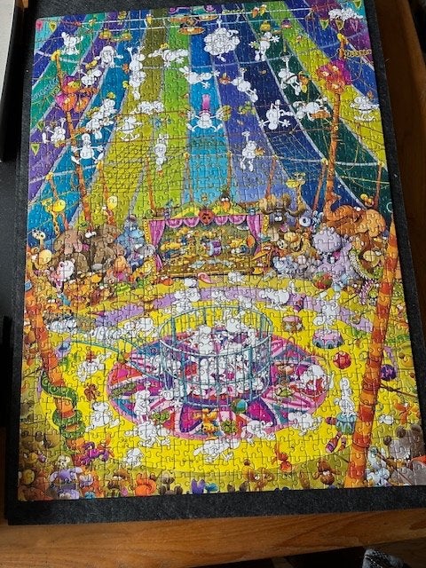 Mordillo puzzel 1000 stukjes, Ophalen of Verzenden, 500 t/m 1500 stukjes, Zo goed als nieuw, Legpuzzel