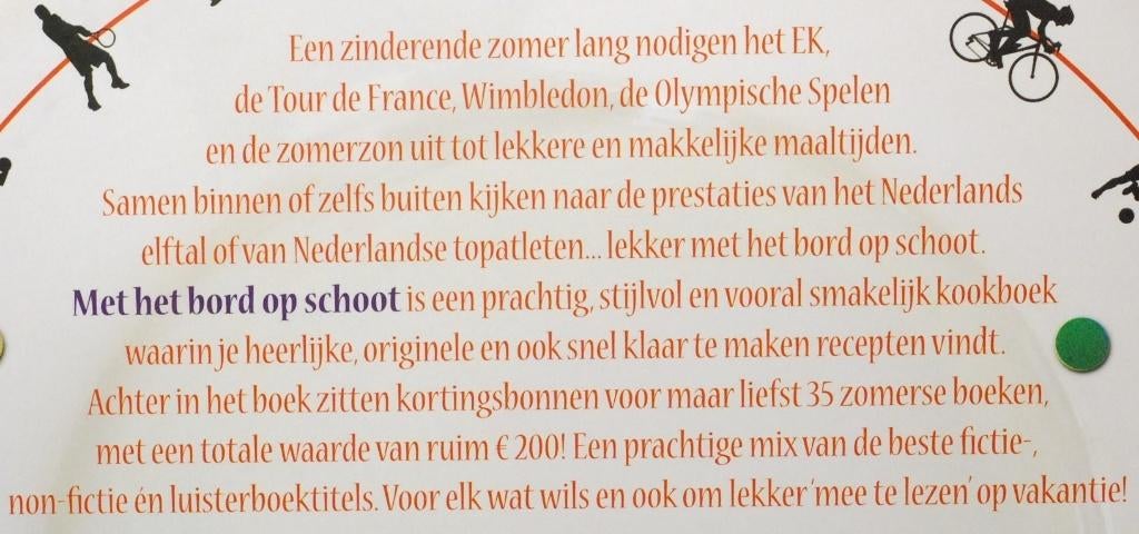 Met het bord op schoot - Sport zomer kookboek (2012), Verzenden, Zo goed als nieuw, Hoofdgerechten