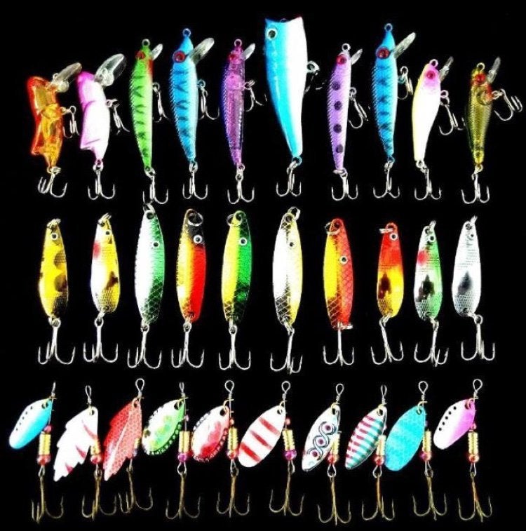 Aanbieding: 30 stuks nieuw kunstaas, snoek, roofvis, pluggen, Watersport en Boten, Ophalen of Verzenden, Nieuw, Complete set