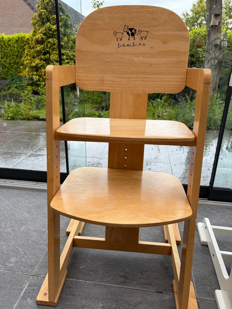 Houten Kinderstoel Bambino - Meegroeistoel, Kinderen en Baby's, Ophalen, Gebruikt, Meegroeistoel, Aanschuifbaar