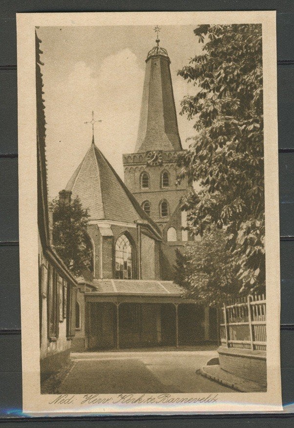 Barneveld 1924 Herv. Kerk Ansichtkaart 1060f jdu, Verzenden, 1920 tot 1940, Ongelopen, Gelderland