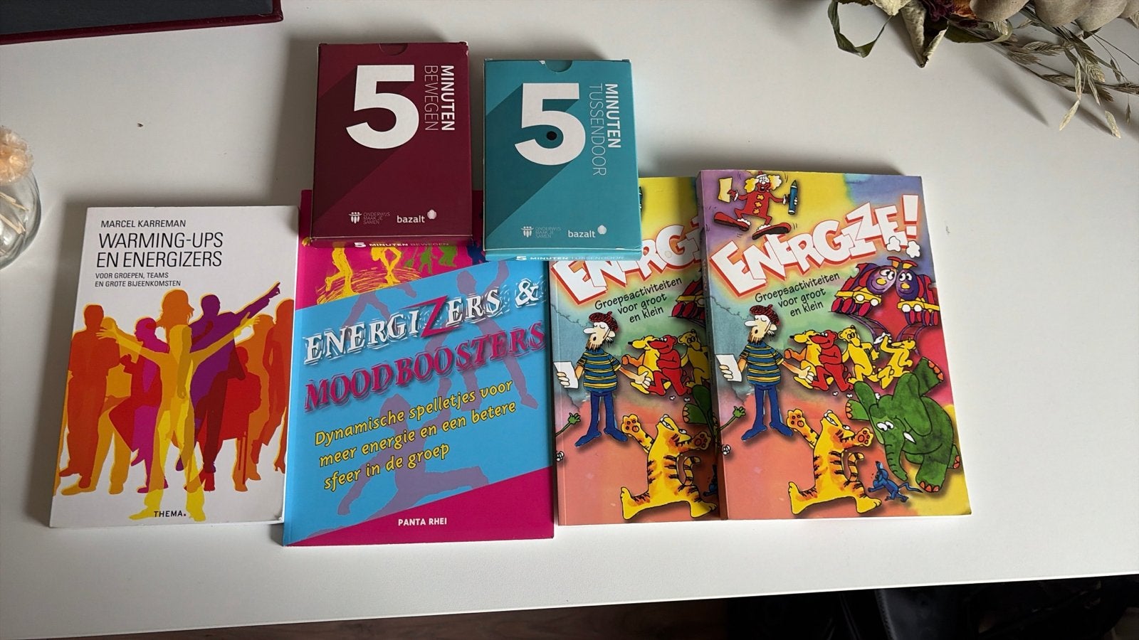 6 boeken vol energizers en beweegtussendoortjes, Boeken, Ophalen of Verzenden, Beta, Gelezen, Overige niveaus