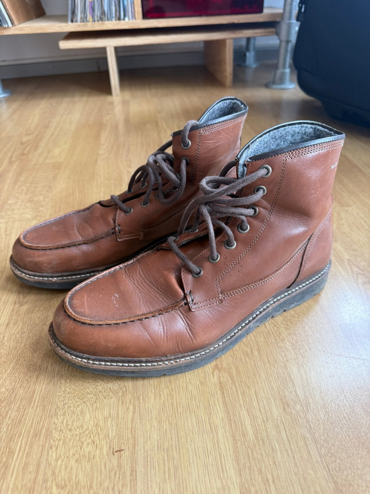 Makia leren schoenen met merino wol, Ophalen of Verzenden, Zo goed als nieuw, Bruin